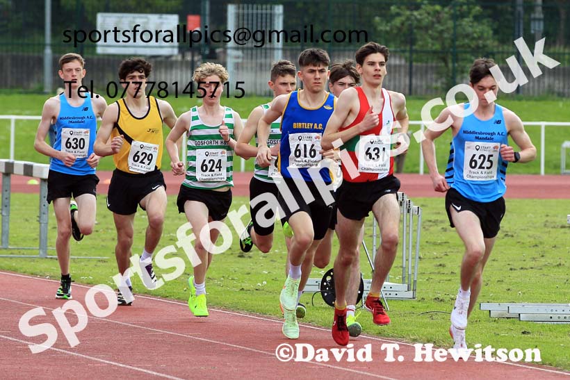 Mens Under-20s 5000 metres, 2023 North Eastern Track and Field Champs., Middlesbrough Sports Village, Middlesbrough. Photo: David T. Hewitson/Sports for All Pics